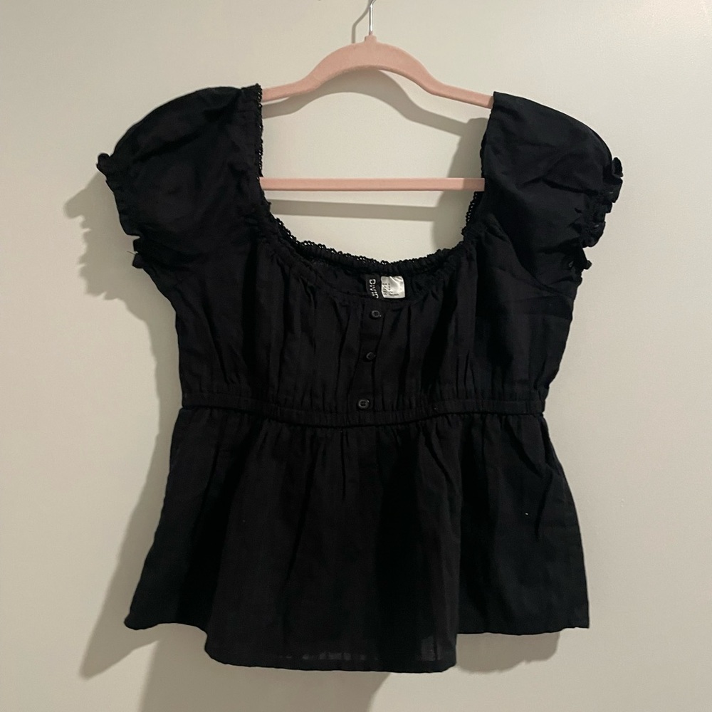 H&M Cute Black Top | Size S